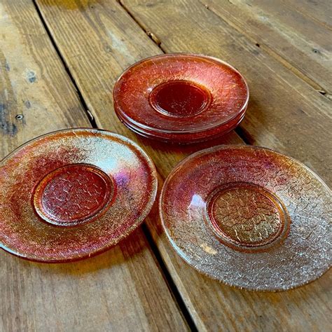 Dining Vintage Carnival Glass Dessert Plates Poshmark