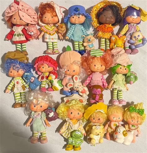 Vintage 1980s Kenner Strawberry Shortcake And Friends Dolls With Pets