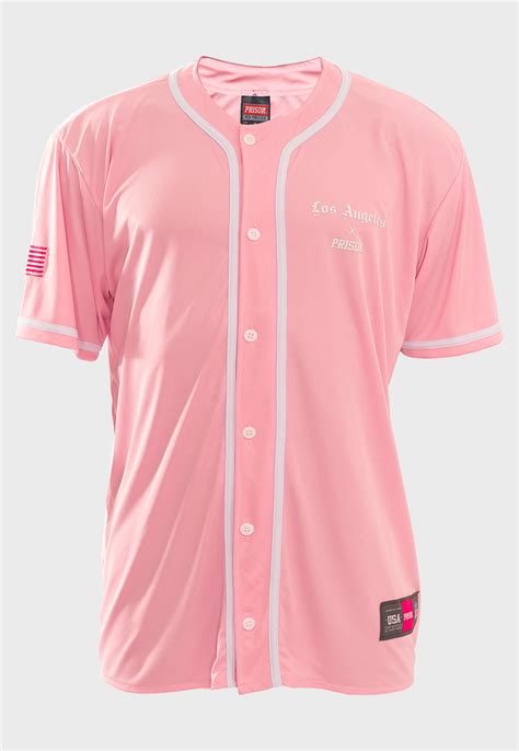 Compre Camisa De Baseball Prison X Los Angeles Pink Aqui Design