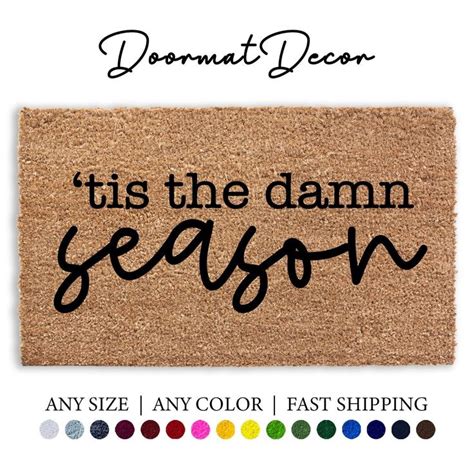 Tis The Damn Season Doormat Funny Christmas Holiday Decor Door Mat