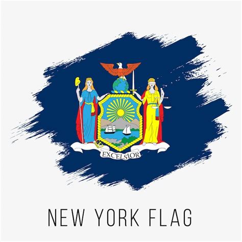 Modèle De Conception De Drapeau Vectoriel De L état De New York Aux