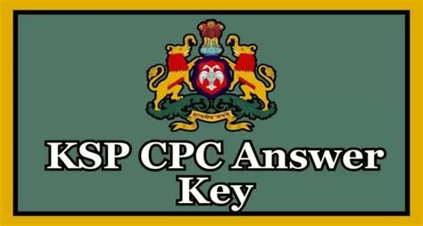 Ksp Civil Police Constable Answer Key 2024 Published Download Written