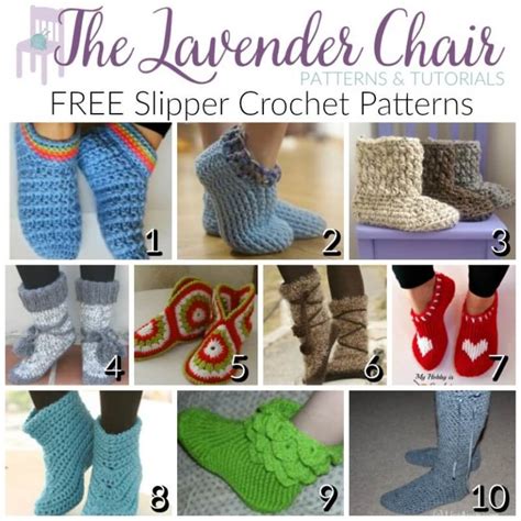 Slipper Crochet Patterns Ii The Lavender Chair