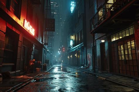 Premium Photo Futuristic Dark Cyberpunk City Dystopia Streets