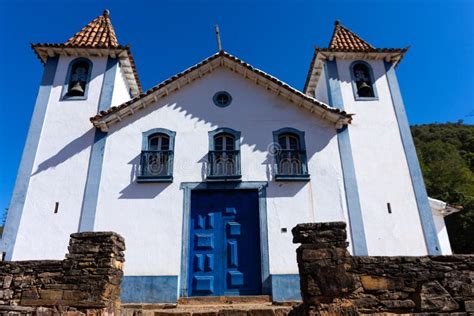 Front View Of São Batolomeu Church Ouro Pretomg Brazil Stock Image