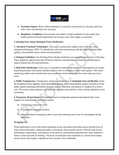 Investigating Some Facts About Municipal Water Purification | PDF