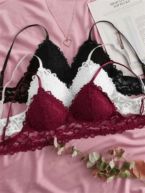 3pack Floral Lace Bra Set Bra Set Lace Bra Set Lace Bra