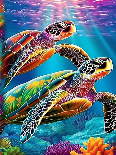 Igoodom Sea Turtle Diamond Painting Kits For Adults 5D Sea Turtle