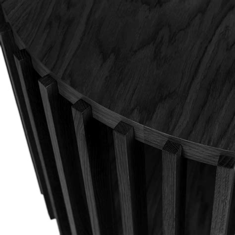 Masuta Cafea Din Stejar Masiv Si Mdf Cu Finisaj Negru Round Woodmood