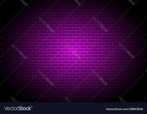 Brick Wall With Purple Neon Lightning Stonewall Vector Image