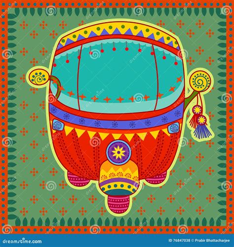 Auto Rickshaw in Indian Art Style Stock Vector - Illustration of ...