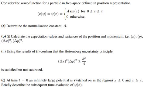 [solved] Consider The Wave Function For A Particle In Fre