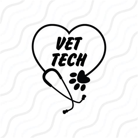 Vet Tech Svg Veterinary Stethoscope Svg Paw Print Svg Cut Etsy