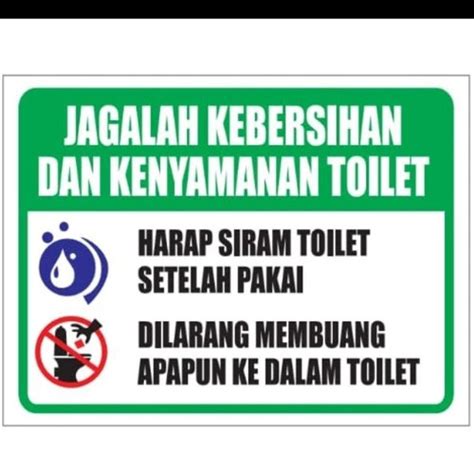 Jual Stiker Vinil Sign Jagalah Kebersihan Toilet Kloset Siram Pakai Air