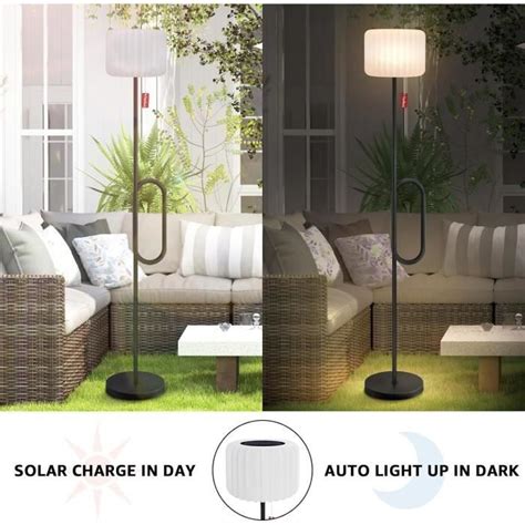 Solaire Lampadaire LED Variateur Rechargeable Solaire Et USB Lampe De