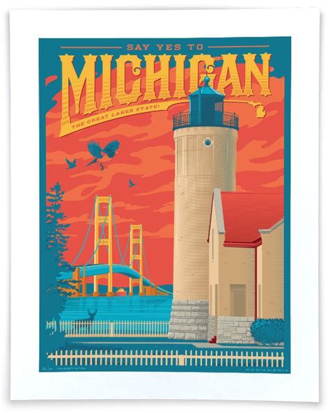 The Mighty Mitten Michigan Travel Art 23