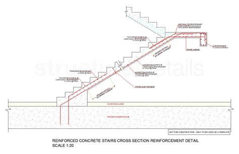 Reinforced Concrete Stairs Cross Section Reinforcement Detail