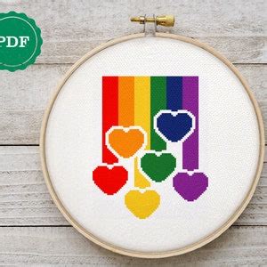 LGBT Flag Cross Stitch Pattern Gay Pride Cross Stitch LGBT Rainbow