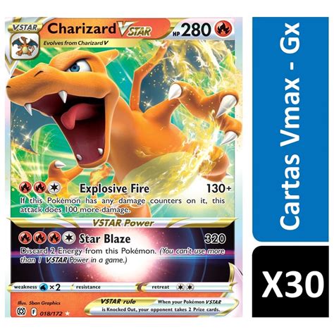 Cartas Pokemon V Vmax Gx Ex Mega Charizard Vstar Grandee Shopee