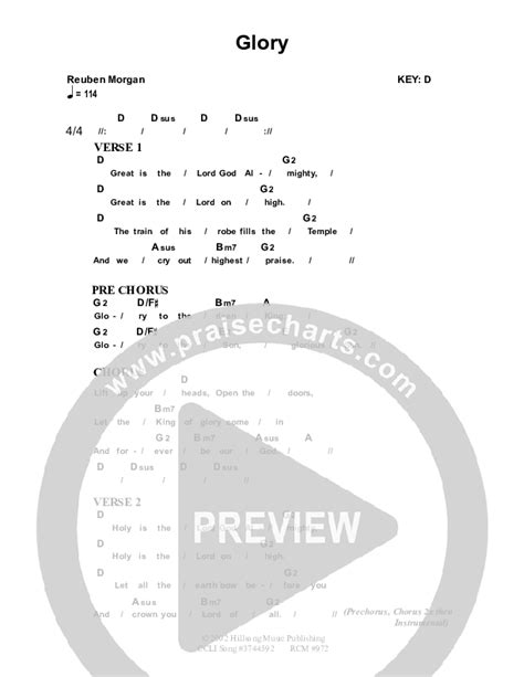 Glory Chords Pdf Dennis Prince Nolene Prince Praisecharts