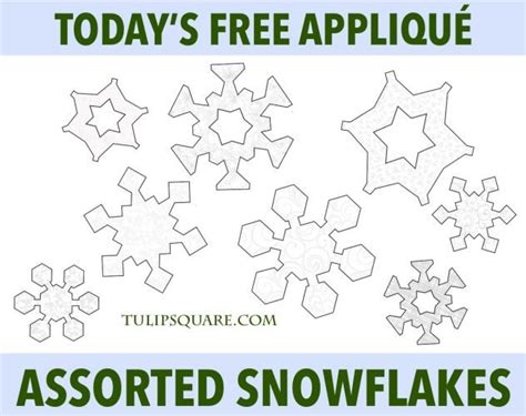 Winter Snowflakes Free Appliqu Pattern Tulipsquare