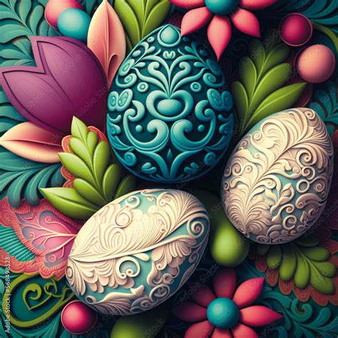 Bunter Klassischer Ostereier Hintergrund Ostern Generative Ai