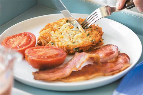 Hash Browns With Bacon And Roasted Tomatoes