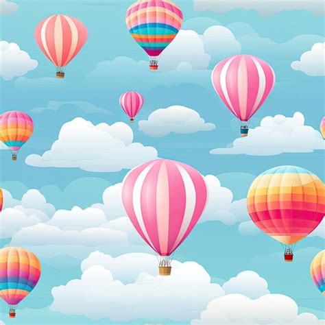 Premium Photo Vibrant Hot Air Balloons Floating Above Clouds