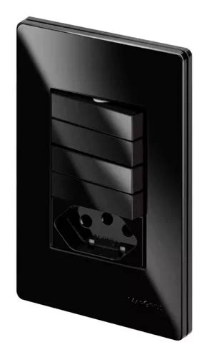 Tomada 10a 4 Interruptores Paralelo 4x2 Infiniti Plus Ebony