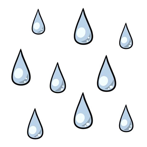 Small raindrops, splashes of water, vector illustration in cartoon ...