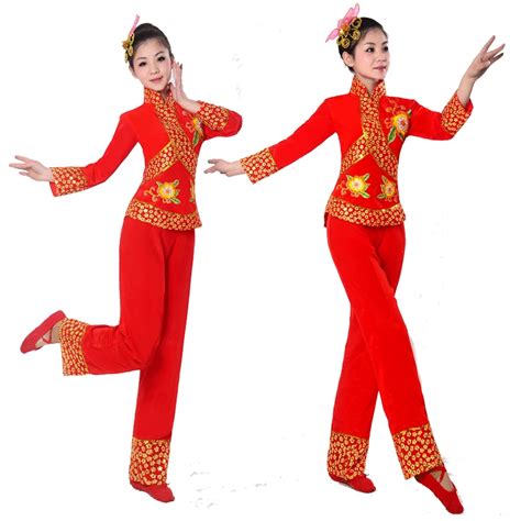 Adult Yangko Dance Clothing Waist Drum Dance Costumes Chinese Clothes For Women Folk Dance