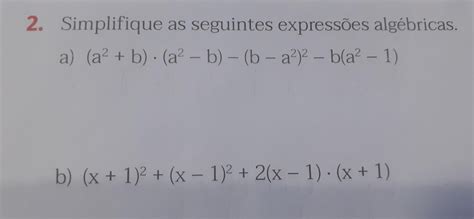 Simplifique As Express Es Alg Bricas Unindo Os Termos Semelhantes