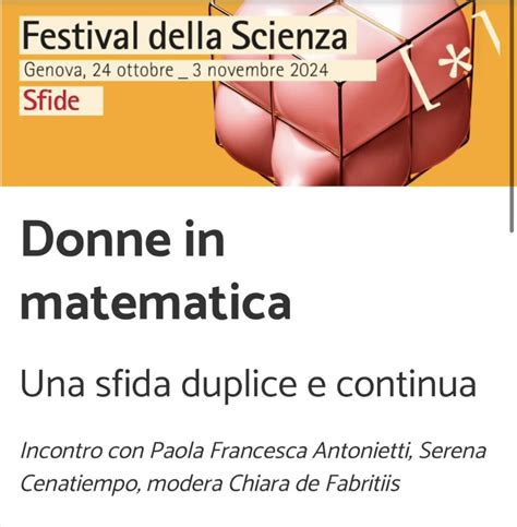 Festival Della Scienza Di Genova Donne In Matematica Una Sfida