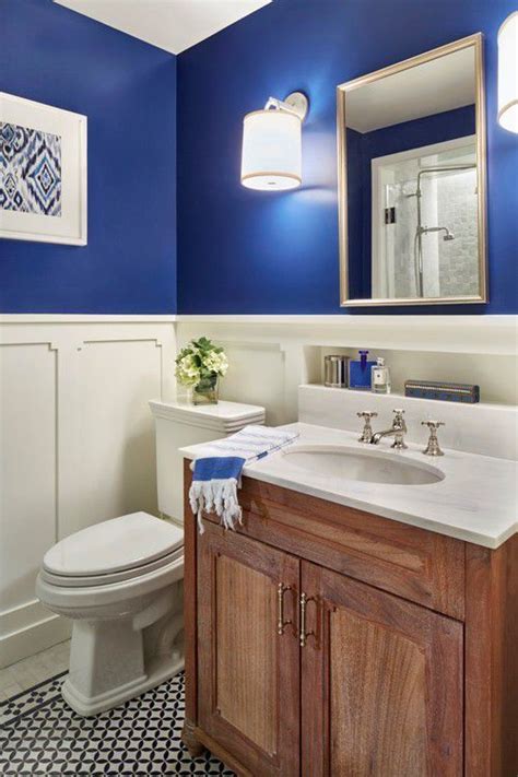 Royal Blue Powder Room Half Bathroom Decor Mold In Bathroom