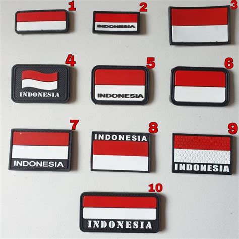 Jual Patch Rubber Logo Bendera Merah Putih Indonesiatempelan Emblem Karet Velcro Shopee Indonesia