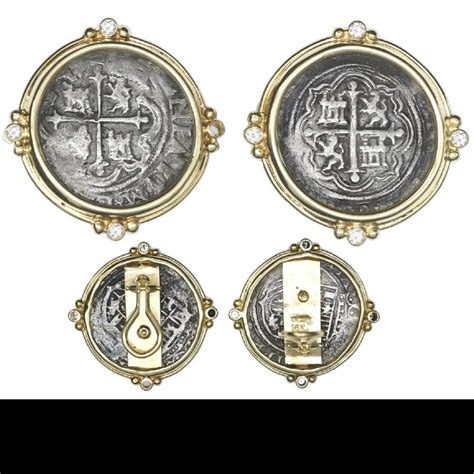 SHIPWRECK TREASURE COIN 18K EARRINGS W/ DIAMONDS – Walker Christopher.com