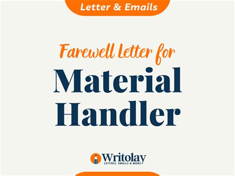 Material Handler Farewell Letter Templates Writolay