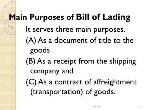 Ppt V Bill Of Lading Powerpoint Presentation Free Download Id