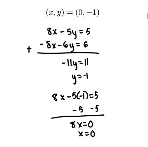 Solve The Following System Of Equations Using The Elimination Method