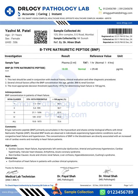 BNP Test Report Format: PDF, Sample Template & Example Guide - Drlogy