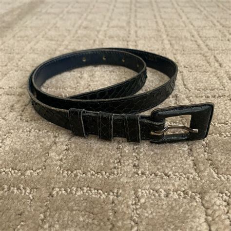 Yves Saint Laurent Ysl Vintage S Leather Belt Black Gem