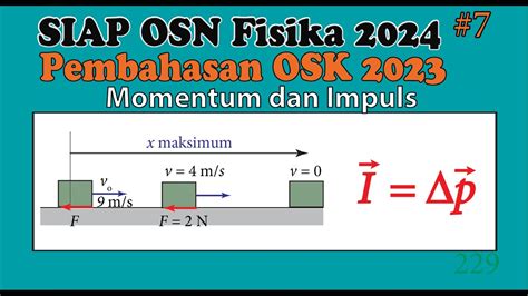 Siap OSN 2024 Pembahasan OSK Fisika 2023 Part 7 Momentum Dan Impuls