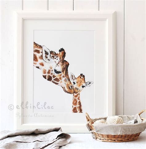 Giraffe Print Giraffe Nursery Fine Art Print Giclee Giraffe Etsy