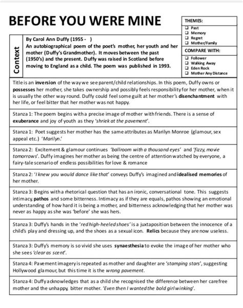 Carol Ann Duffy Poems Gcse Poems Poem Analysis Gcse English