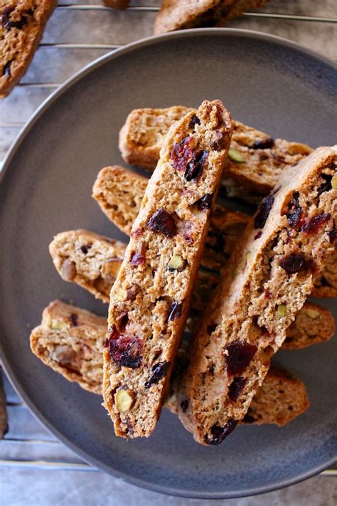 Vegan Cranberry Pistachio Biscotti The Conscientious Eater