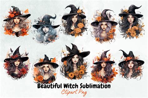 Beautiful Witch Sublimation Clipart By Bundlestshirt TheHungryJPEG