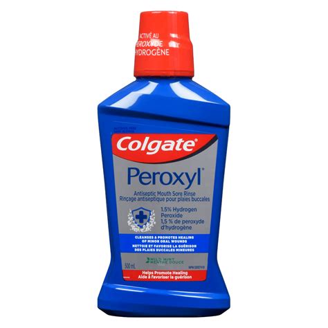 Colgate Peroxyl Antiseptic Mouth Sore Rinse Mild Mint 500 ml - MedaKi