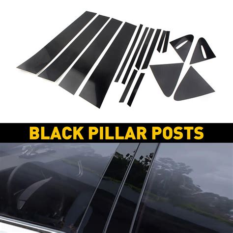 Black Door Window Pillar Post Cover Trim Sticker For Toyota Corolla