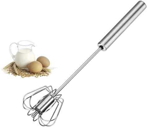 12 Stainless Whisks Hand Push Semi Automatic Egg Beater