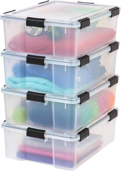 Iris Usa Ucb L Weathertight Storage Box 4 Pack 41 Qt 4 Pack Clear